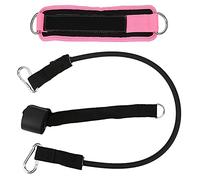 XZXCVN Set de Cinturones para Tobillo con Doble Hebilla Metálica, Banda de Látex Ajustable, Negro - Alta Resistencia, Material Transpirable, para Ejercicio de Piernas, Glúteos y Core (Rosa 3 uds.)