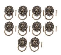 XZXCVN Tiradores para Muebles con Forma de Cabeza de Animal, 10 Piezas, 67x43mm, Estilo Vintage en Bronce Verde - Diseño Retro Elegante, Material Resistente, Ideal para Cajones y Cajas