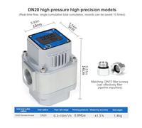 XZXXZSZ Medidor de Gas Digital de Alta precisión, caudalímetro Roots con Pantalla LCD for precisión Industrial, calibres DN15/DN20/DN25.(DN20-8KG)