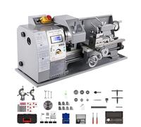 XZXXZSZ Mini Torno de Metal de 210 mm x 400 mm, Pantalla Digital de sobremesa de Velocidad Variable for torneado de Metal, taladrado, roscado