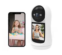 XZXXZSZ Security Camera, 3MP PTZ WiFi IP Camera.Video Call 2.8 Inch IPS Screen Cried Detection Security Monitor(3MP NO SD Card)