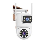 XZXXZSZ Security Camera, Cámara 4K de 8MP con Doble Lente, WiFi, PTZ, Pantalla Dual for Exteriores, Seguimiento automático Humano Ai, cámara videovigilancia Seguridad 4MP(8MP NO SD Card)