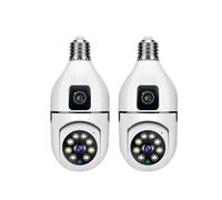 XZXXZSZ Security Camera, Cámara CCTV 4K PTZ con WiFi, Lente Dual, Pantalla, Bombilla E27, cámara de videovigilancia Seguridad Tuya Smart Life, Seguimiento automático Humano Ai(CAM No Card x2)