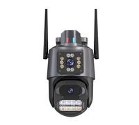 XZXXZSZ Security Camera, Cámara de videovigilancia CCTV Seguridad 6 MP con Doble Lente, WiFi, protección, Resistente al Agua, luz policial, Alarma, cámara IP(NO Card)