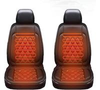 XZYNB 2 Piezas Fundas de Asiento Delanteras Calefaccionadas para Audi Q7 New Energy 2017-2021 2022 2023 2024 2025, Fundas Asiento Suaves Cómodas Invierno,Black
