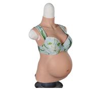 XZZXQNB Color 3,6 Months, Conjunto de Vientre y Pecho de Silicona para Embarazo - Barriga Falsa ultrarrealista de 4 a 9 Meses para Drag Queens, Cosplay y Cine