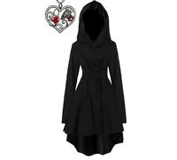 Y.A. LOTUS Ropa medieval gótica para mujer, ropa gótica renacentista, disfraz de mujer, túnica con colgante gótico para cosplay, Halloween, carnaval