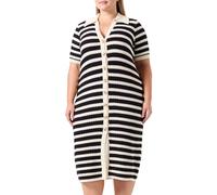 Y.A.S Yascroc SS Midi Knit Dress Noos Vestido, Abedul/Rayas: Negro, XL para Mujer