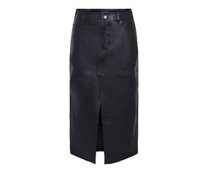 Y.A.S Yasmina HMW Leather Long Skirt Noos, Negro, XS