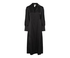 Y.A.S Yaspella LS Long Dress S. Noos Vestido, Negro, Mujeres