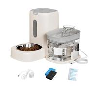 y Bebedero Automático para Gatos Fuente 2 en 1 con Bebedero y Antivuelcos | Dispensador Inteligente para Perros y Gatos Para Interior Exterior Vacaciones Balcón Salón Dormitorio