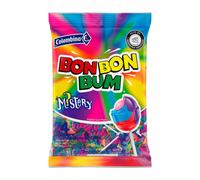 Y-Bolsa de 24 Paletas Bon Bon Bum Mystery, Piruletas con Chicle Sabor Misterioso, Caramelo Duro con Relleno de Chicle para Fiestas, Candy Bar y Eventos