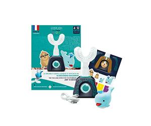 Y-Brush - Cepillo de Dientes Eléctrico Niño - Cepillo en Y - Pack NylonStart Niño (4-12 años) - Aplicador Ballena Azul