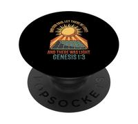 Y Dios Dijo Que Haya luz Panel Solar PopSockets PopGrip Adhesivo