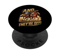Y... ¡Están Fuera! Carreras de Caballos PopSockets PopGrip Adhesivo