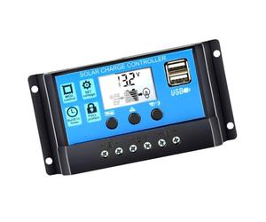 Y&H 10A Controlador de Carga Solar Panel Solar 12V/24V Inteligente Controlador de Carga con 5V Control de temporizador Pantalla LCD yDoble Puerto USB,para Panel Solar Lámpara Batería y Iluminación LED