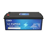Y&H Batería de Litio LiFePO4 de 24 V 100 Ah con Bluetooth máx.2560 WH, Capacidad de energía, Puerto USB,indicador de Voltaje entiempo Real, BMS, para Motores de trolling, caravanas, Barcos