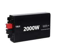 Y&H Inversor de corriente sinusoidal puro de 2000 W CC 12 V a CA 230 V para Home Backup Power, RV, Truck, Off-Grid Solar Systems