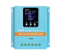 Y&H MPPT 80A Regulador de carga solar 12V 24V 36V 48V Pantalla LCD Batería Regulador Inteligente Max 100V Entrada Dual USB para plomo-ácido/litio