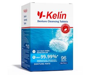 Y-Kelin Tabletas Limpiadoras para Dentadura Postiza y Prótesis Dentales Removibles - 96 Tabletas