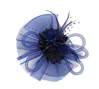 Y Pen Ribbons - Sombrero de malla para mujer y tocado de boda a la moda, gorras de fiesta y sombreros de respeto para hombres, azul marino, Talla única