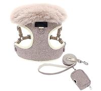 Y Plomo Suave y cálido Conjunto de Correa for Mascotas arnés Ajustable for Cachorros Gatos Chaleco for Perros pequeños, medianos Grandes Rosa L(Brown,S)