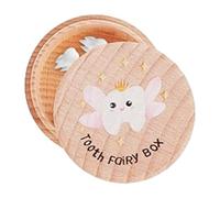 y Tooth Box, Wooden Tooth Fairy Memory Keepsake Container, Personalized Saver Organizer Case, Safe Natural Storage Holder for Boys Girls Children First Lost Teeth Collection Gift
