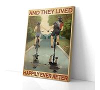Y vivieron felices para siempre Ciclismo Impresiones en lienzo Arte de pared