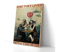 Y vivieron felices para siempre - Impresión en lienzo de buzo - Arte de pared