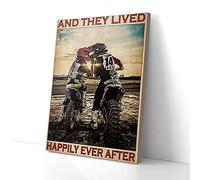 Y vivieron felices para siempre. Impresiones en lienzo de motocross. Arte de pared.
