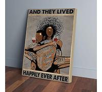 Y vivieron felices para siempre. Pareja negra enamorada. Impresiones en lienzo. Arte de pared.
