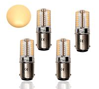 Y.W.Licht BA15D Bombilla LED 12V 5W Lámpara Blanco Cálido 3000K Equivalente 50W Lámpara Halógena 500 Lumen Bayoneta Doble Contacto para Iluminación Interior y Exterior (4 Piezas, No Regulable)