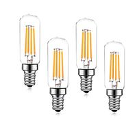 Y.W.Licht Bombilla LED de 4 W, 12 V, E14, luz blanca cálida, 2700 K, T25, tubo tubular, filamento vintage, equivalente a 40 W, bombilla halógena para lámpara de sal, campana extractora (4 unidades, no