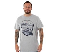 Y Yellowstone Camiseta De Manga Corta Gris Marl Railway Station | Mercancía Oficial del Programa De Televisión Estadounidense | Camiseta Elegante Y Cómoda para Hombres