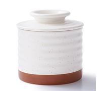 Y YHY Mantequera francesa refrigerada por agua con línea de flotación, campana de cerámica para mantequilla fresca suave y untable