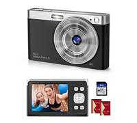 Y-YOPZI 4K Ultra HD Mini Videocámara 50MP 2, 88 Pulgadas LCD Recargable Cámara Compacta Estudiante con Zoom Digital 16x Cámara de Vlogs Youtube para niños, Adultos Principiantes (Negro)