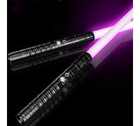 Y&Z Paquete de 2 sables de luz Darth Maul, Espada de Juguete con luz LED 2 en 1, para niños Adultos, Mango de Metal con empuñadura Negra y 8 Colores Luminosos