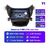 (Y1 1G 16G 11 to 13)Autoradio for Hyundai Elantra 2011 2012 2013 Android 10 Car Radio Stereo Multimedia Video Player Navigation GPS Audio