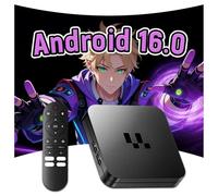 Y1 Android TV Box Android 16.0,WiFi 2.4G/5G + Bluetooth + Ethernet,Smart TV Stick 4K Ultra HD con Mando a Distancia por Voz Bluetooth,2GB de RAM + 16GB de ROM