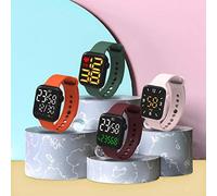 Y1 Pantalla en Forma de Corazón Reloj Deportivo Digital LED Reloj Electrónico para Niños Ser Querido Elegante Cómodo para Todas Las Ocasiones (Black #61)