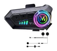 Y10 Casco Moto Auricular Bluetooth, Auriculares Inalámbricos 5.3 Impermeable IPX6 con Cancelación de Ruido para Persona Individual