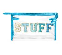 Y1tvei Neceser de Viaje con Estampado, Transparente, PVC, Resistente al Agua, Blue Stuff, Preppy