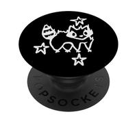 Y2K 90s Adorable mapache asustado da miedo bajo el cielo estrellado PopSockets PopGrip Adhesivo
