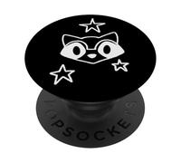 Y2K 90s Adorable mapache bajo el cielo estrellado PopSockets PopGrip Adhesivo