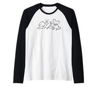 Y2K 90s Caracol Ratón y Gusano a la Hora del té Camiseta Manga Raglan