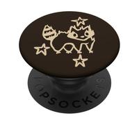 Y2K 90s Clever Scared Raccoon da miedo bajo el cielo estrellado PopSockets PopGrip Adhesivo
