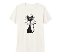 Y2K 90s Confundido Crazy Mad Tomcat Cat Under Starry Camiseta Premium