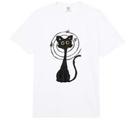 Y2K 90s Confundido Crazy Mad Tomcat Cat Under Starry Comfort Colors Adult Heavyweight T-Shirt
