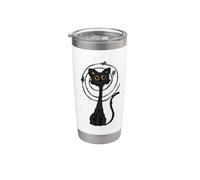 Y2K 90s Confundido Crazy Mad Tomcat Cat under Starry Vaso térmico de acero inoxidable de doble pared