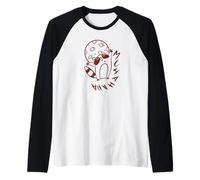 Y2K 90s Creepy Raccoon Evil Laugh Under The Moon Camiseta Manga Raglan